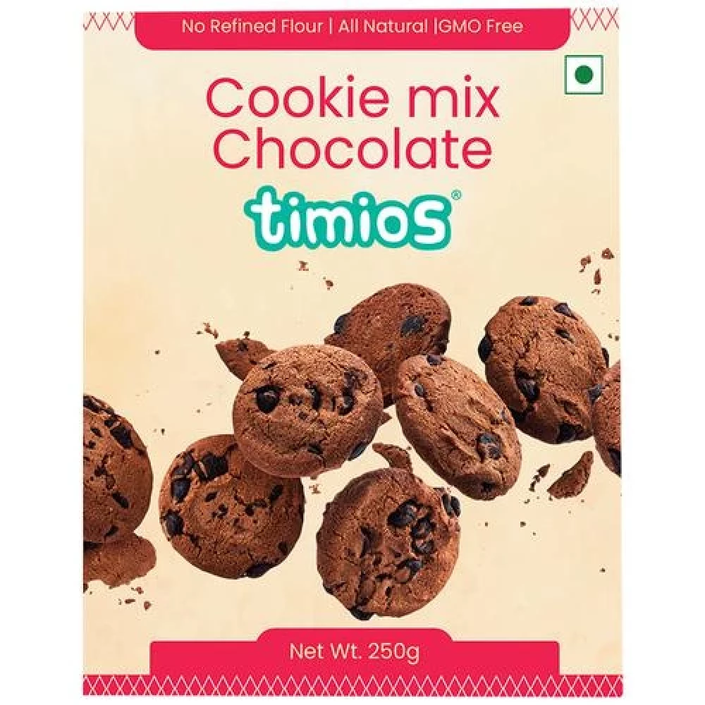 Timios Chocolate Cookie Mix - Made With Multigrain, 250 g Box-1.webp